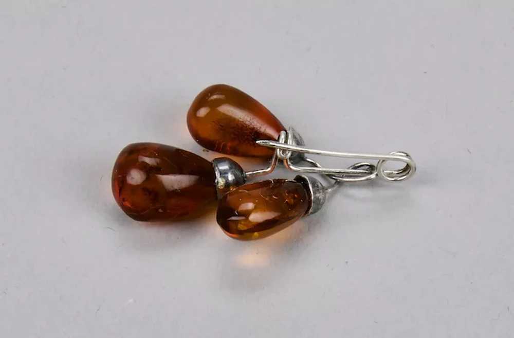 Amber Fruit Pin Triple Berries Hand Crafted Sterl… - image 9