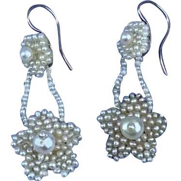 Seed Pearl Earrings, Victorian - image 1
