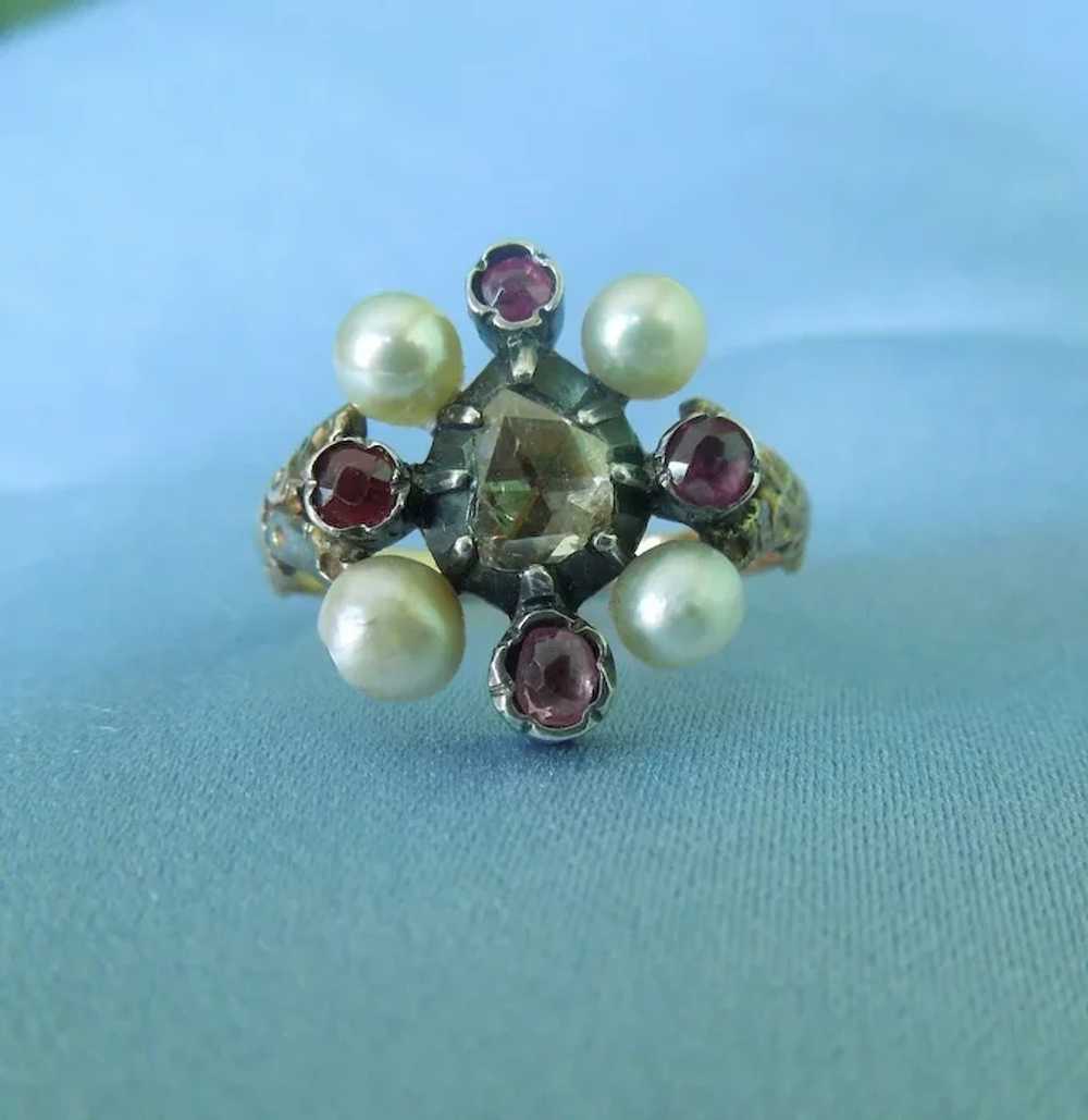 Victorian  Diamond, Ruby, and Ruby Ring - image 2