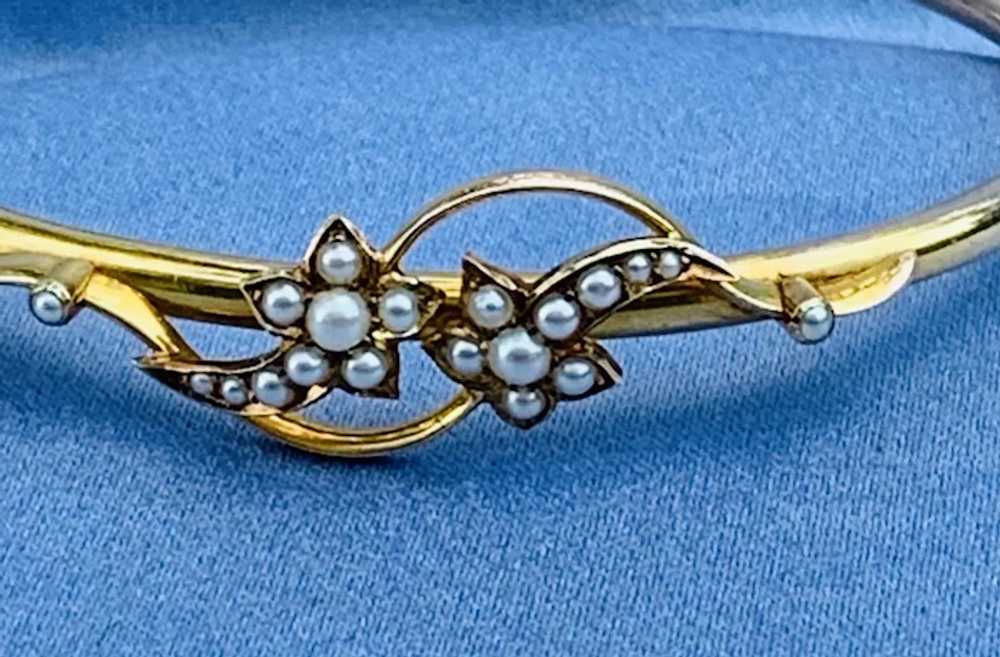 15 carat Gold Comet Bangle Bracelet, Victorian - image 2