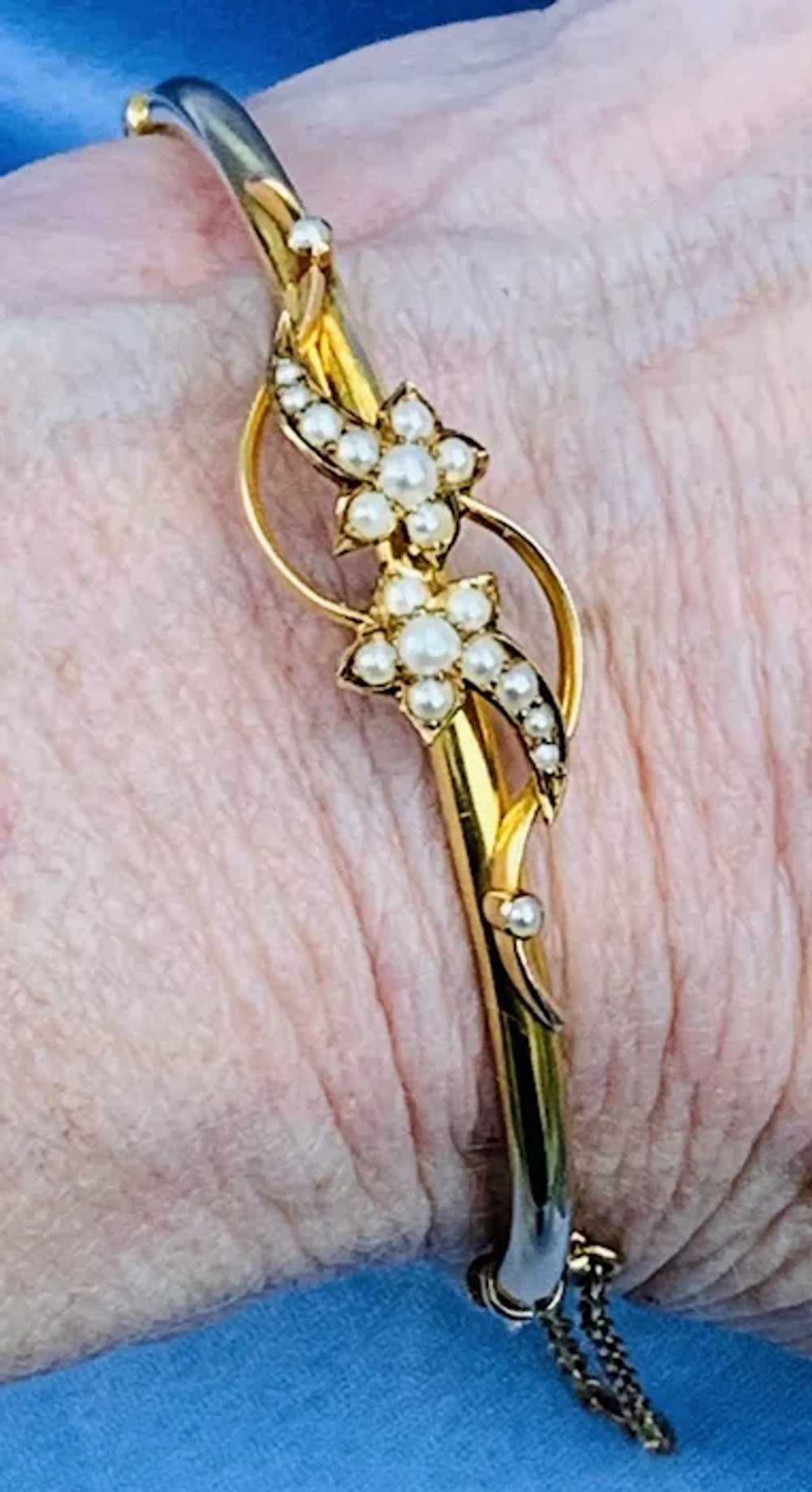 15 carat Gold Comet Bangle Bracelet, Victorian - image 4