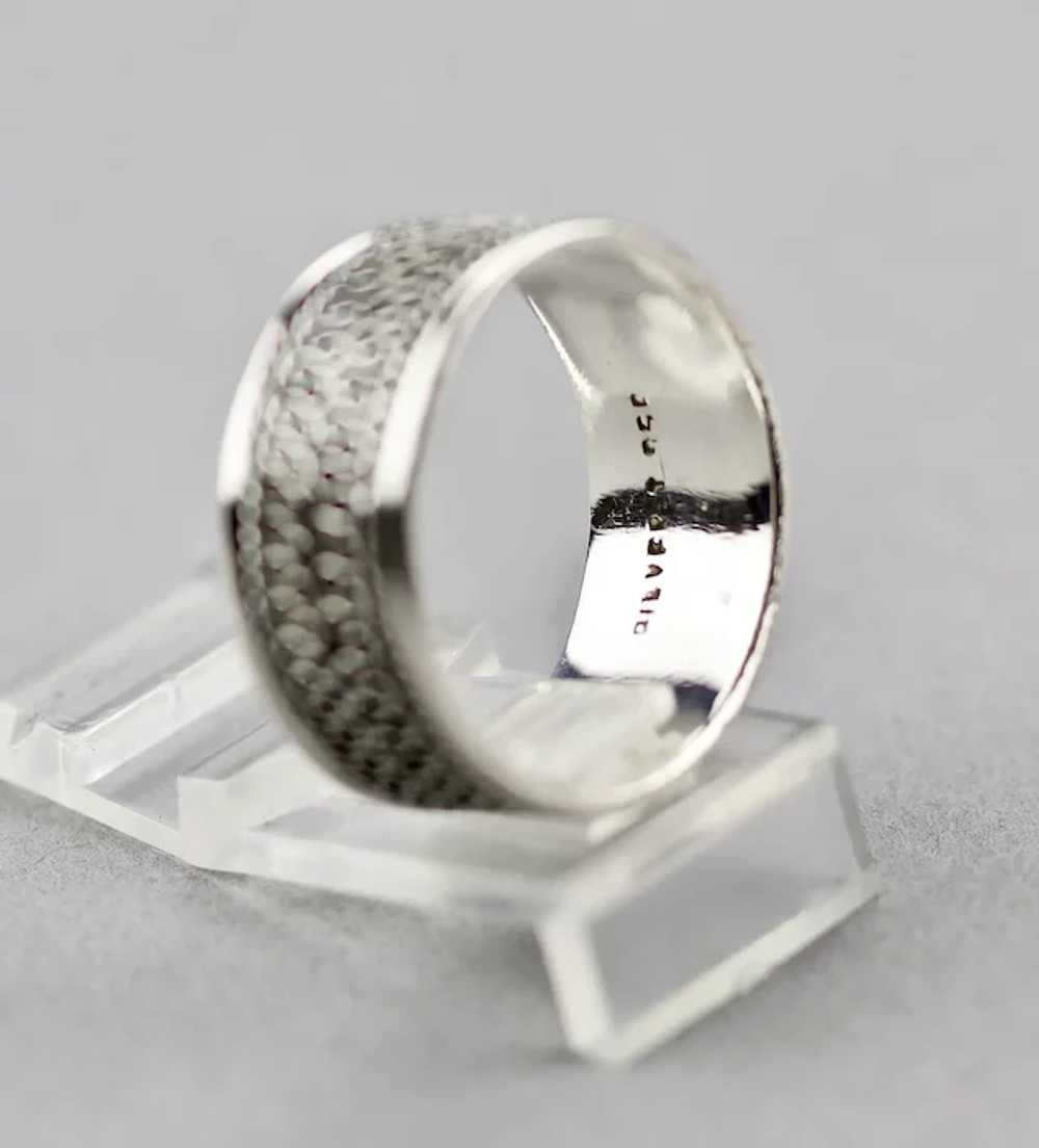 Sterling Silver Band Ring Scrolled Details Mens S… - image 7