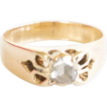Antique Belcher Set Rose Cut Diamond Ring - image 1