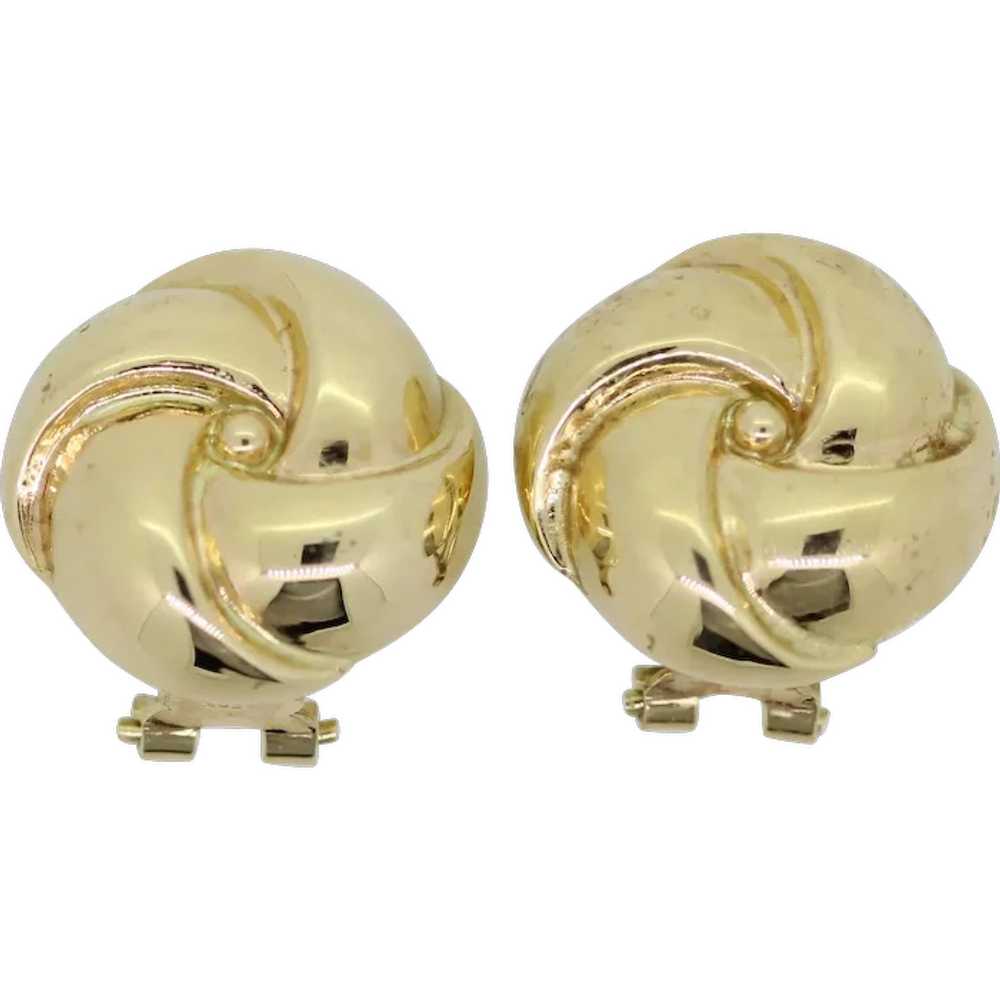 14k Yellow Gold Clip On Earrings - image 1