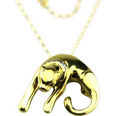Large Panther Necklace 14KT Yellow Gold