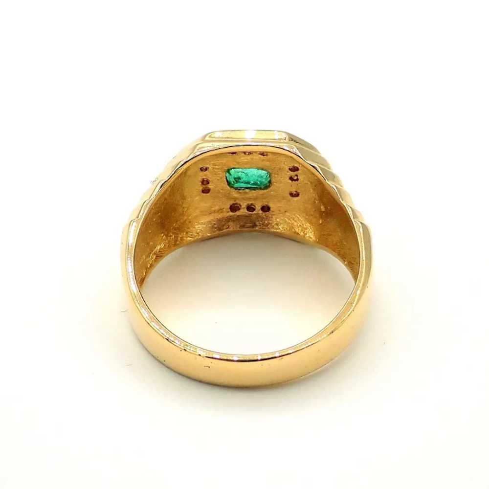 Colombian Emerald and Diamond 18KT Yellow Gold Me… - image 3