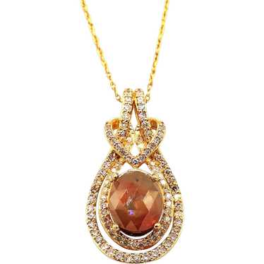 Fancy Rosecut Diamond Necklace 14KT Yellow Gold