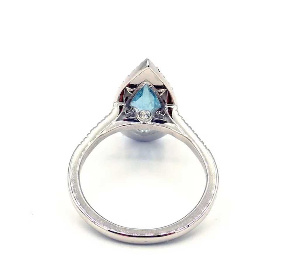 Pear Cut Paraiba Blue Tourmaline and Diamond Ring… - image 3