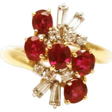 Natural Ruby and Diamond Ring in 14KT Gold
