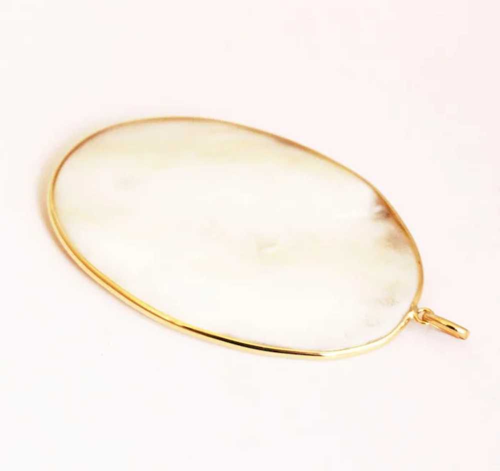 Cultured Blister Pearl Pendant 14KT Gold - image 3