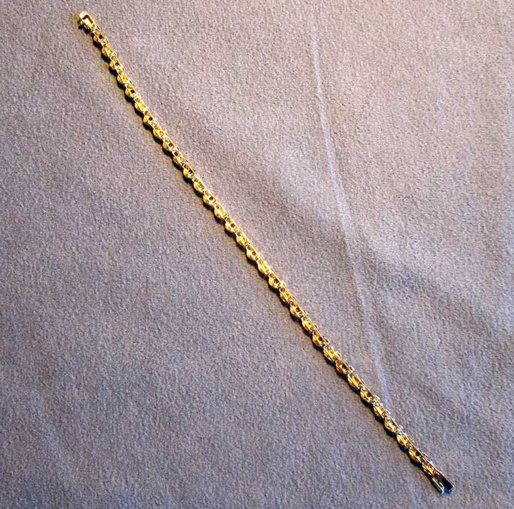 10K Gold Link Bracelet with Sapphires - image 4