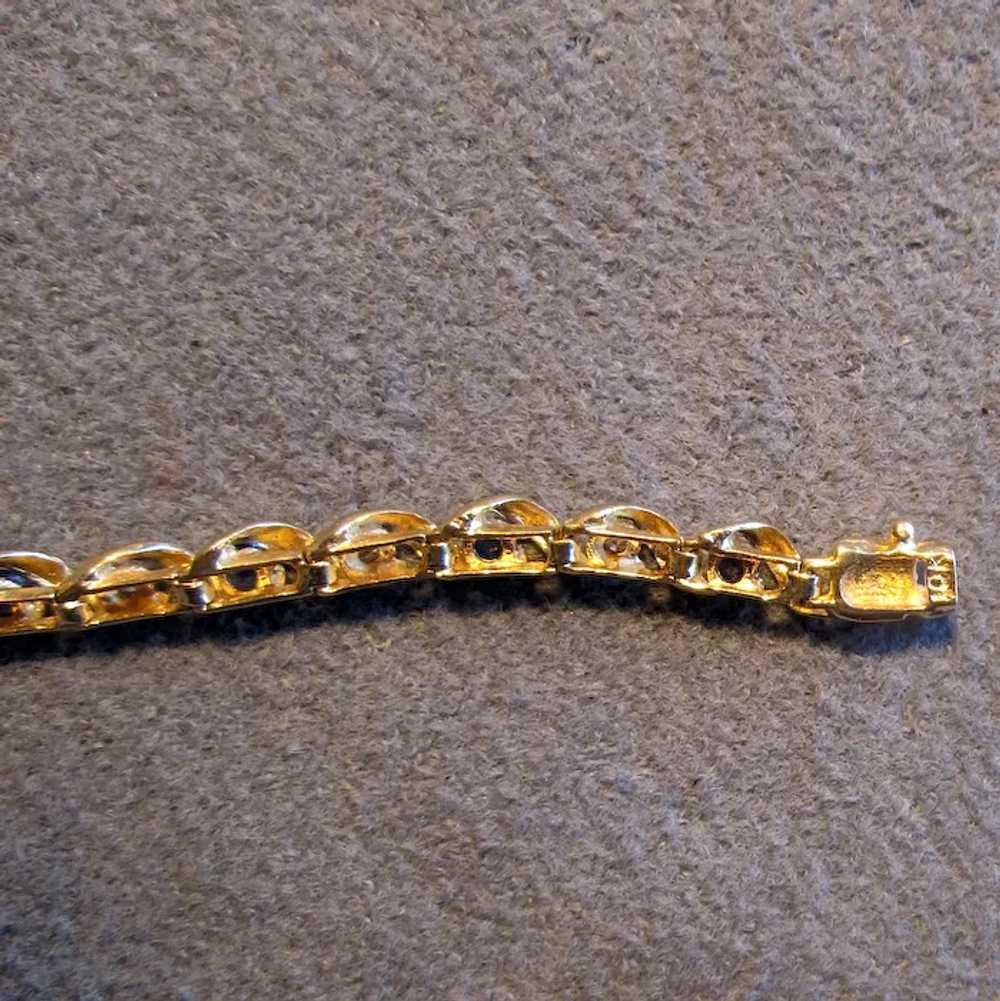 10K Gold Link Bracelet with Sapphires - image 5