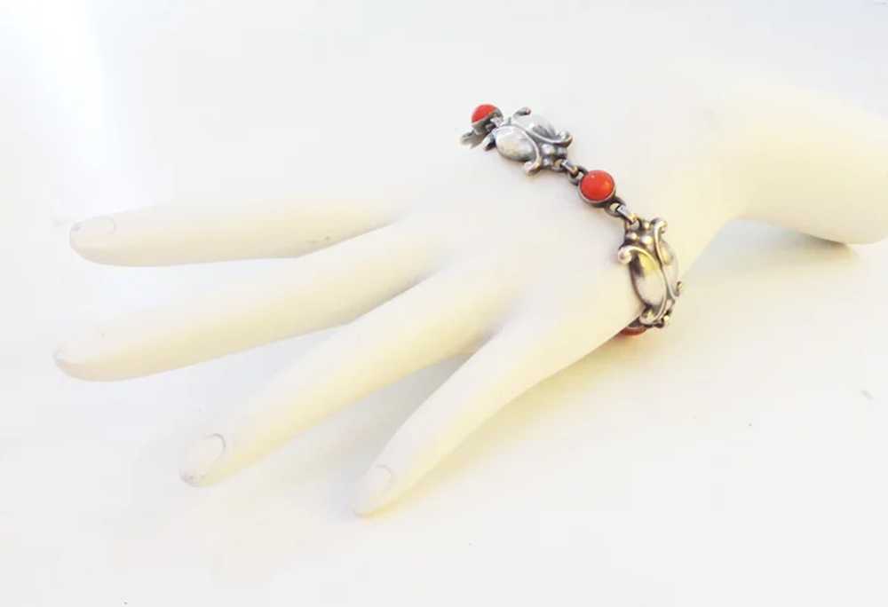 Georg Jensen Coral and Sterling Bracelet #11 - image 4