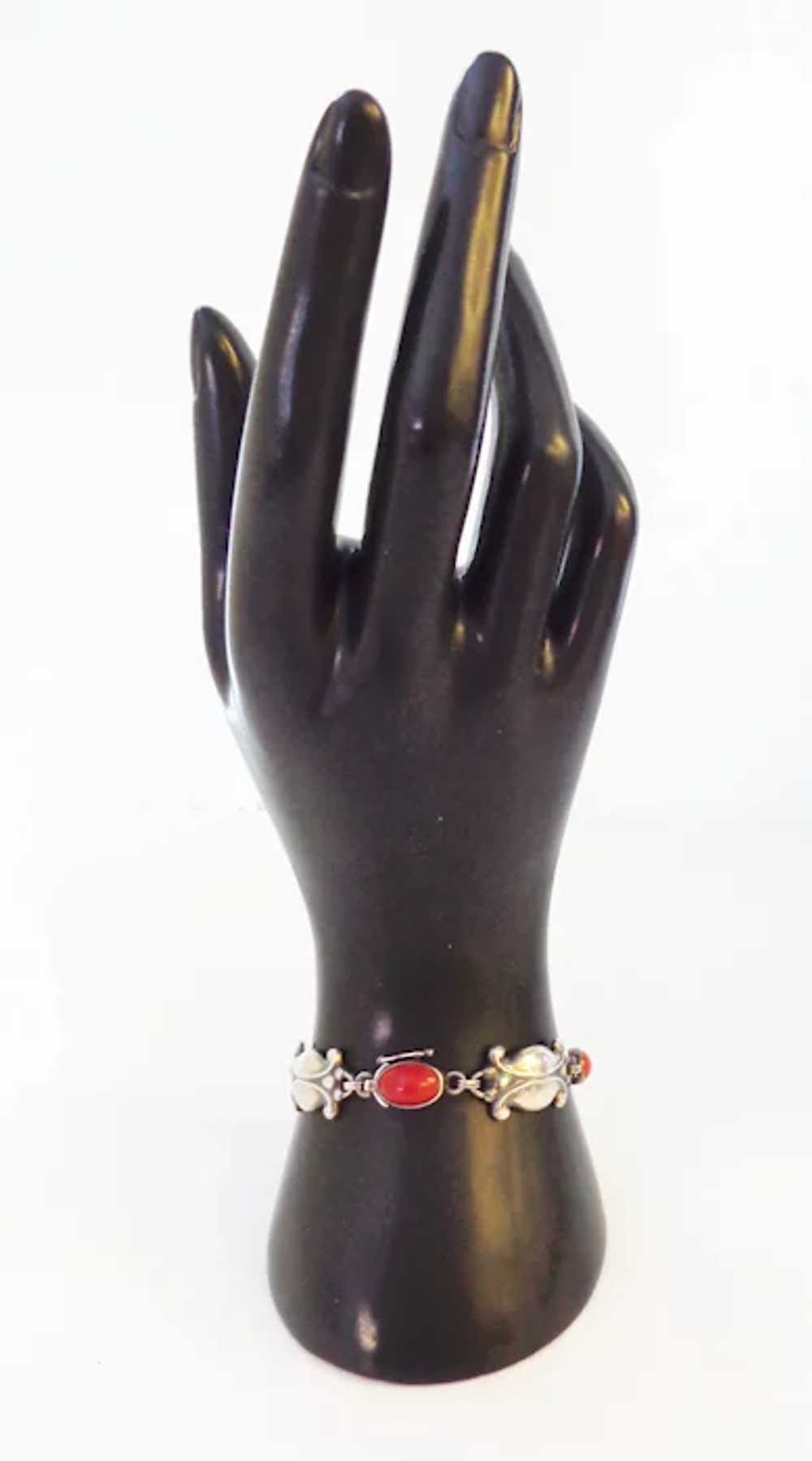 Georg Jensen Coral and Sterling Bracelet #11 - image 5