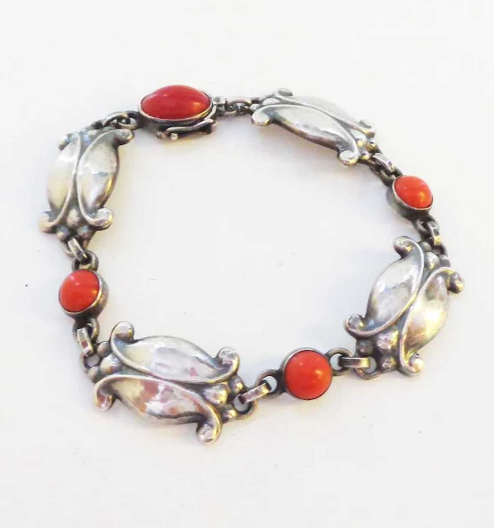 Georg Jensen Coral and Sterling Bracelet #11 - image 6