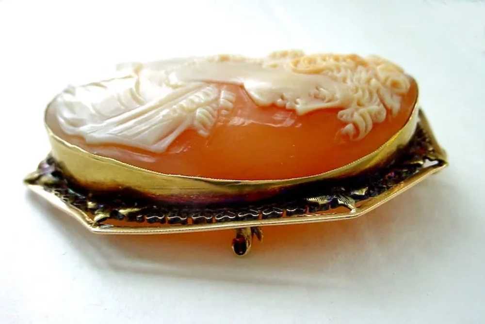 Large and Beautiful 14K Filigree Antique Cameo Pi… - image 6