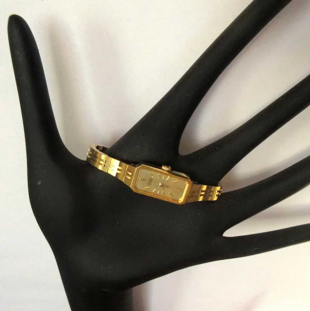 Vintage Seiko Watch, Ladies Bracelet Dress, Gold … - image 4