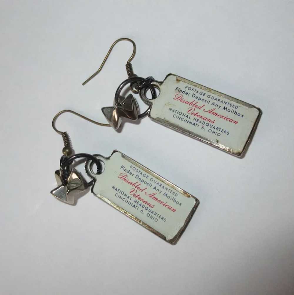 Vintage Illinois License Plate Earrings, Dangling… - image 3