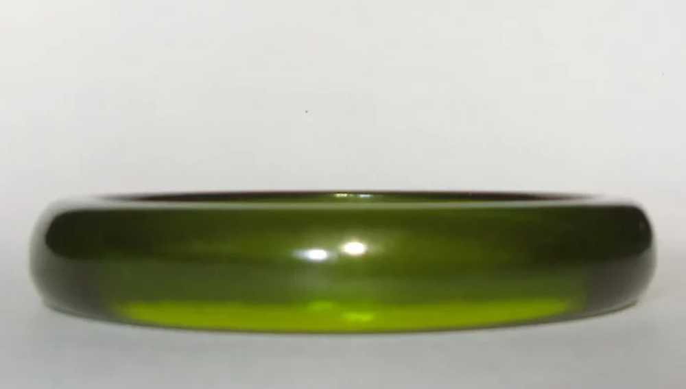 Vintage Bakelite Bangle Bracelet, Prystal Green L… - image 2