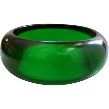 Bakelite Lime Juice Bangle Bracelet, Green Prysta… - image 1