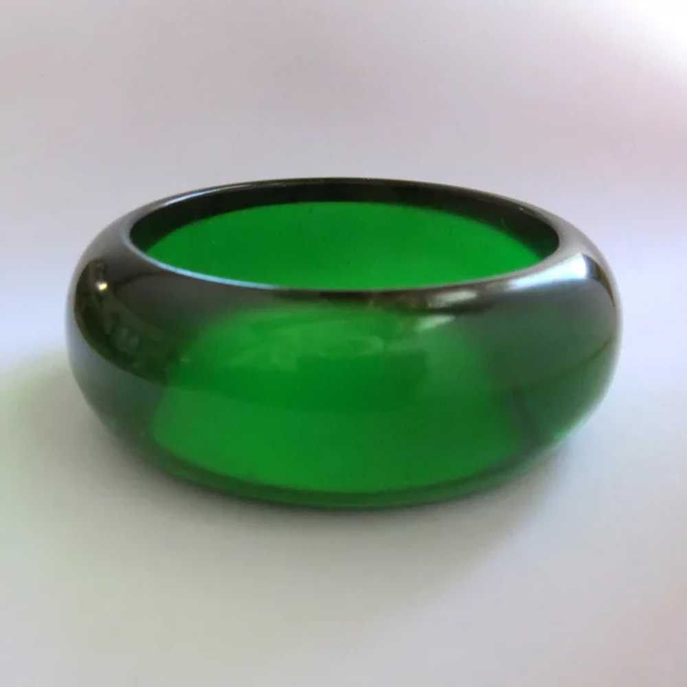 Bakelite Lime Juice Bangle Bracelet, Green Prysta… - image 3