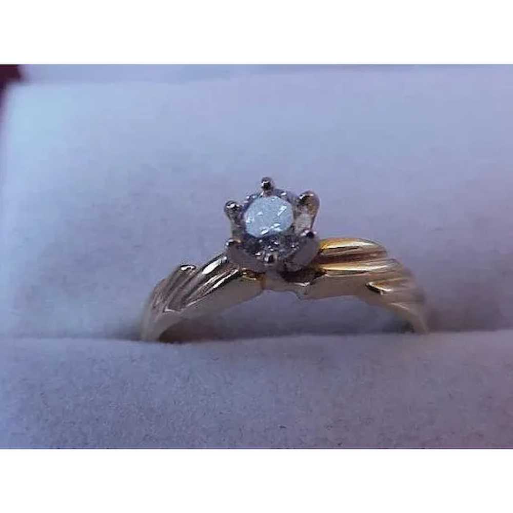 Estate 14k Yellow Gold Engagment Solitaire Brilli… - image 1