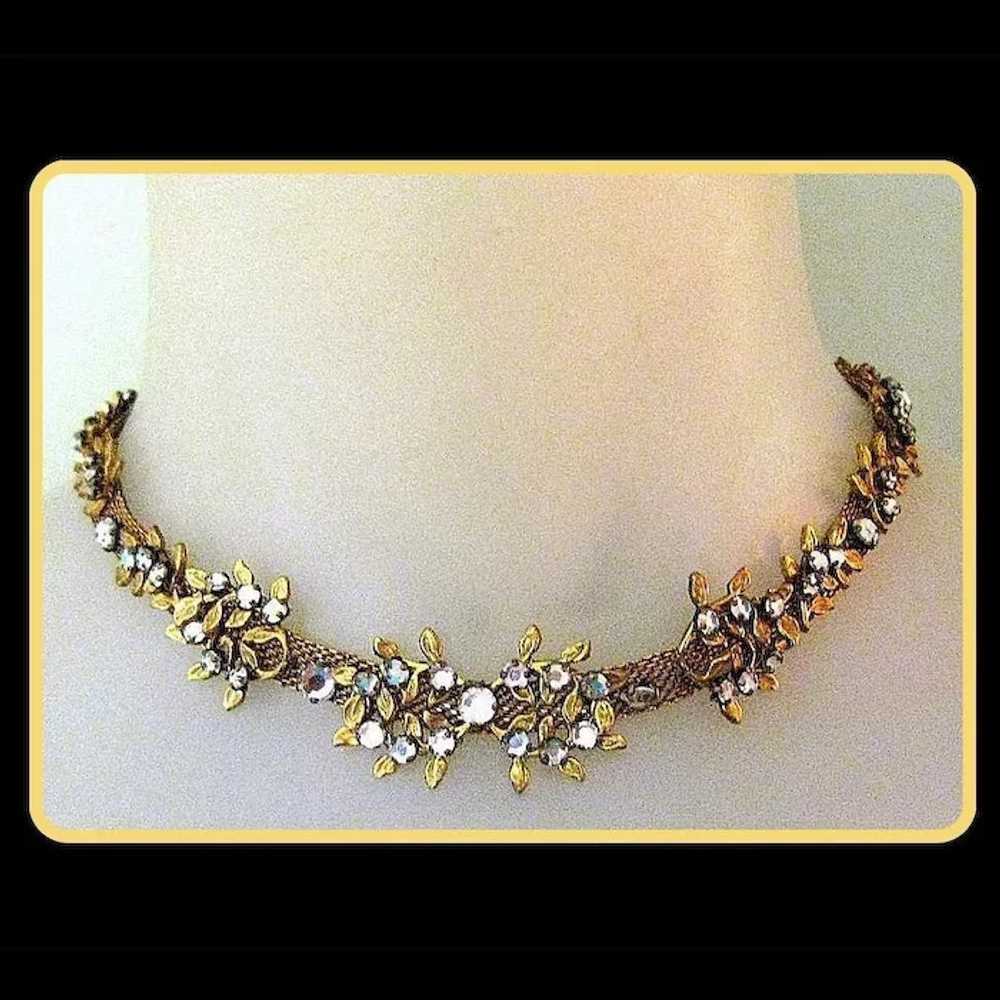 DeMario Rhinestone Necklace & Earrings, 40's - image 3