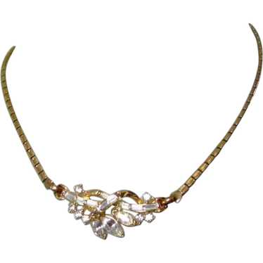 Crown Trifari Rhinestone Necklace, 50's Atomic