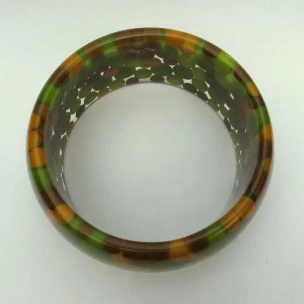 Lucite Dot Bracelet, 1960's Pill Bangle - image 2