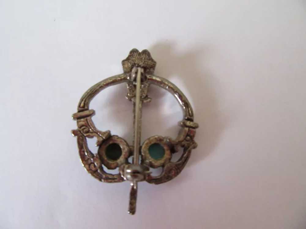 Vintage Celtic Brooch/Pin.  Silver Tone Metal.   … - image 4