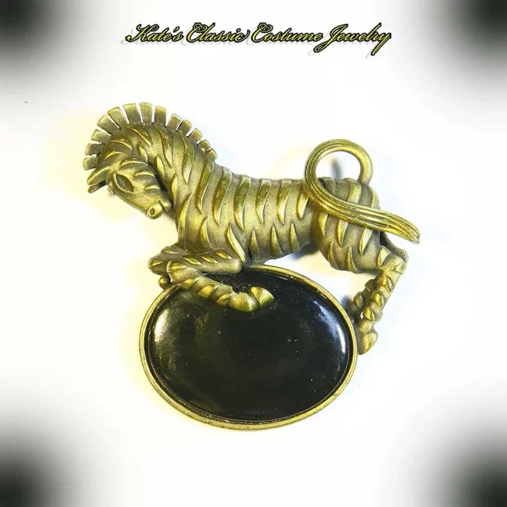 Prancing Zebra Pin/Brooch --Trifari 1942 Patent - image 1