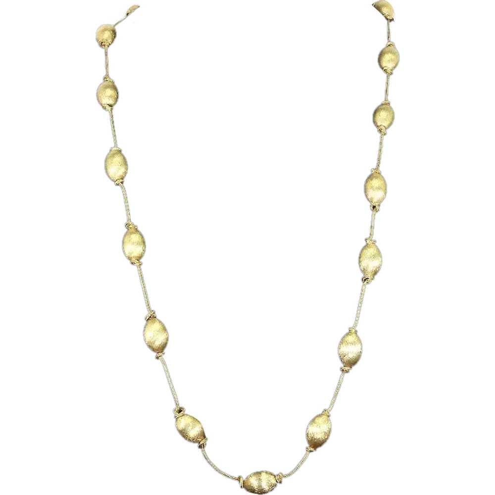 Hattie Carnegie signed Necklace – Gold Tone Beads… - image 1