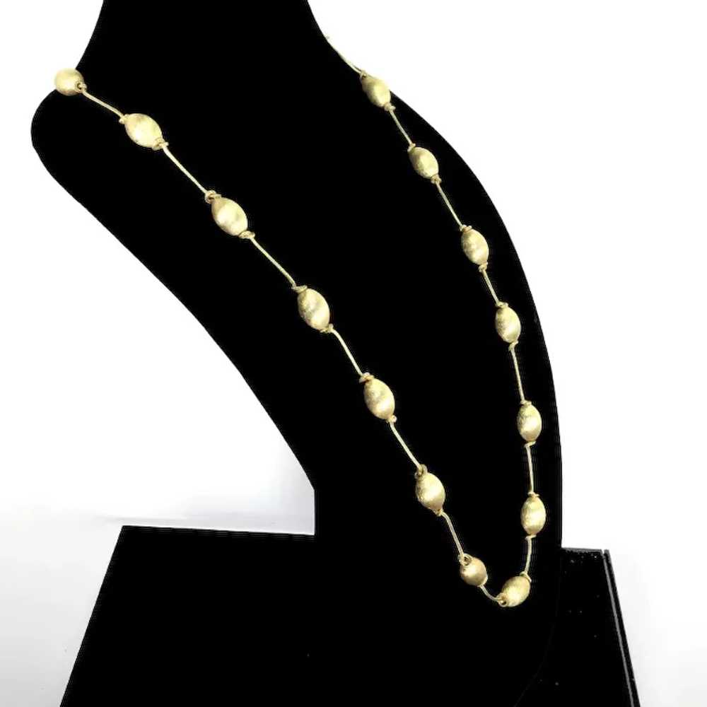 Hattie Carnegie signed Necklace – Gold Tone Beads… - image 2