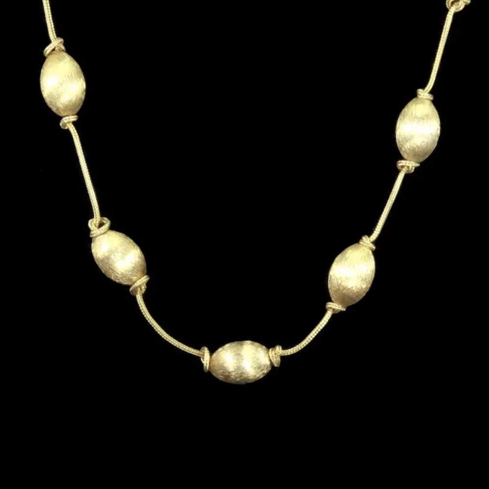 Hattie Carnegie signed Necklace – Gold Tone Beads… - image 3