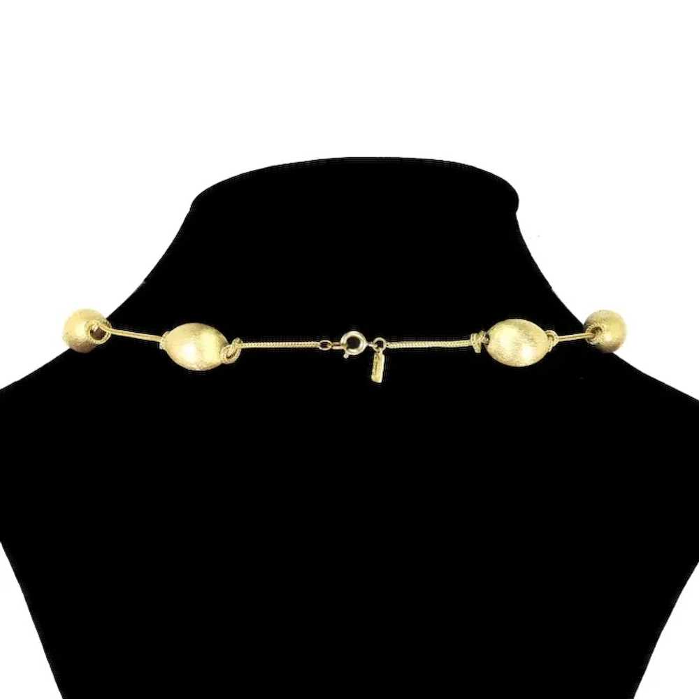 Hattie Carnegie signed Necklace – Gold Tone Beads… - image 4