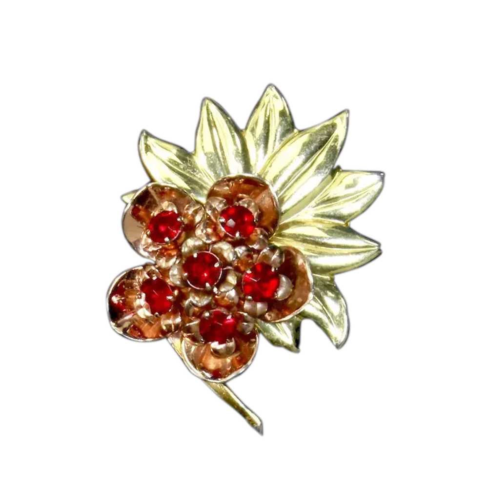 Sterling Silver Vermeil Rose and Yellow Gold Flow… - image 1