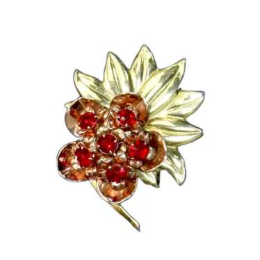 Sterling Silver Vermeil Rose and Yellow Gold Flow… - image 1