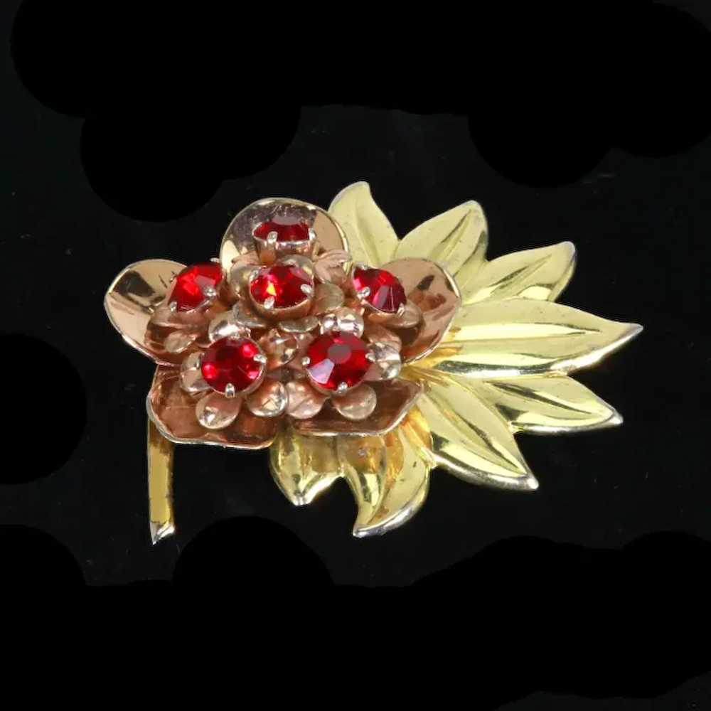 Sterling Silver Vermeil Rose and Yellow Gold Flow… - image 2