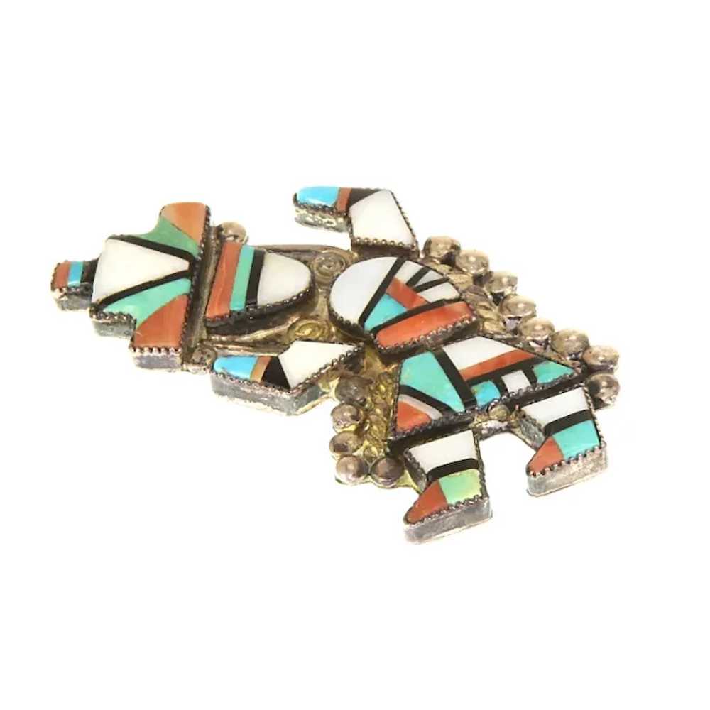 Zuni Native American Inlay Rainbow Dancer Pin – T… - image 2