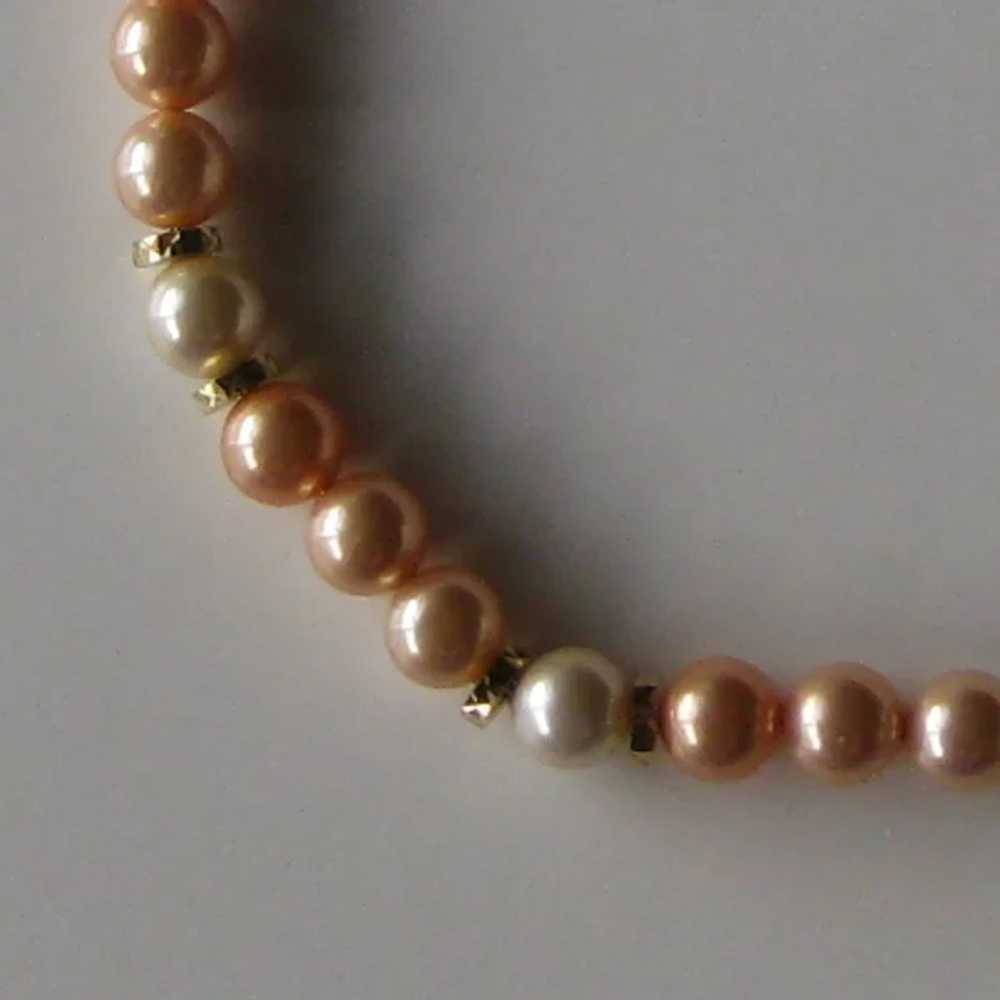 Vintage Napier Simulated Pearl Necklace - Multico… - image 2