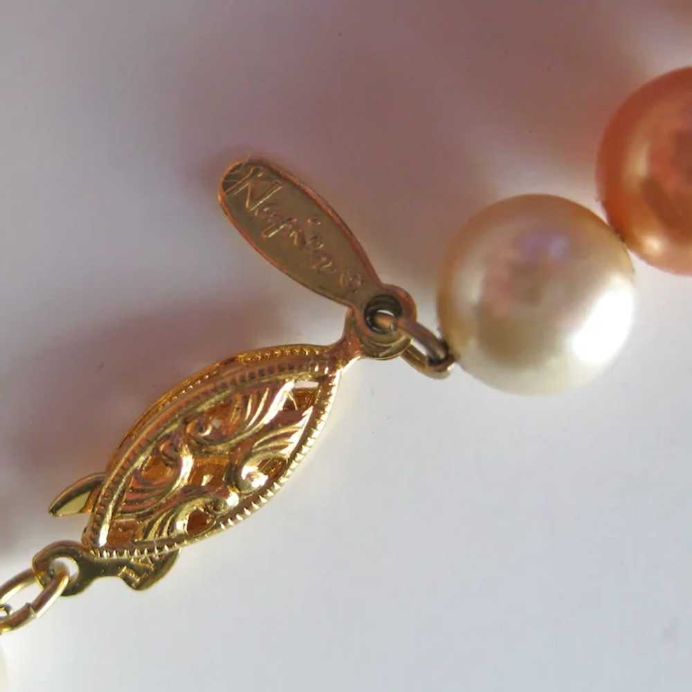 Vintage Napier Simulated Pearl Necklace - Multico… - image 3