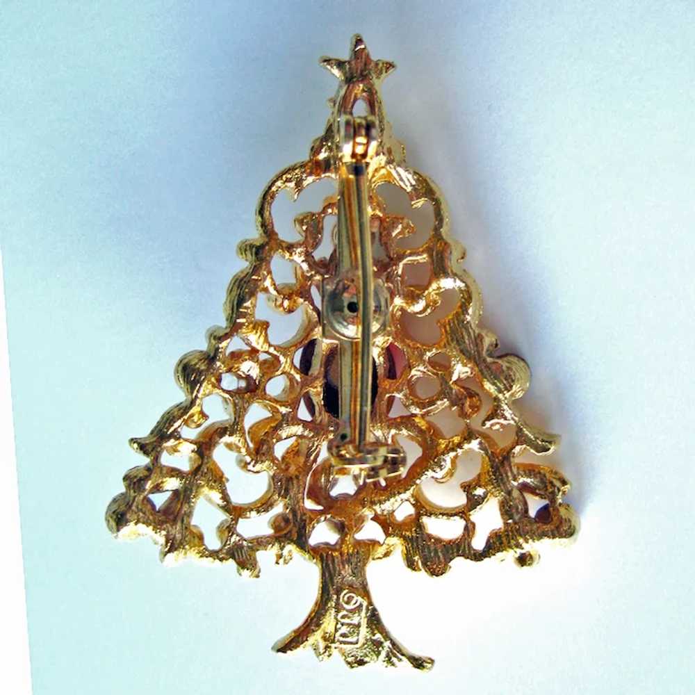Vintage JJ Christmas Tree Pin - Holiday Pin - Chr… - image 2