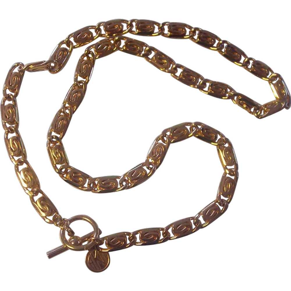 Heavy Gold tone Anne Klein ll Chain Necklace - image 1
