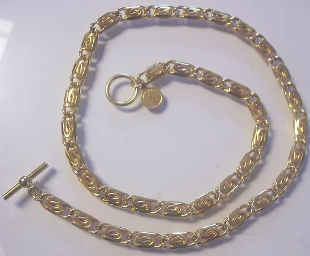 Heavy Gold tone Anne Klein ll Chain Necklace - image 2