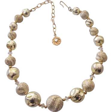 Lisner Textured Coated Faux Pearl Choker Necklace - image 1