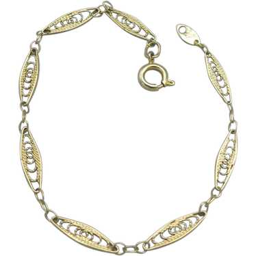 Delicate Trifari Gold tone Filigree Bracelet - image 1