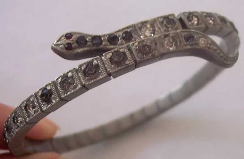 Art Deco Snake Bracelet Patented Pot Metal Flapper - image 4