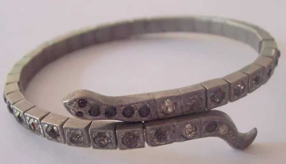 Art Deco Snake Bracelet Patented Pot Metal Flapper - image 8