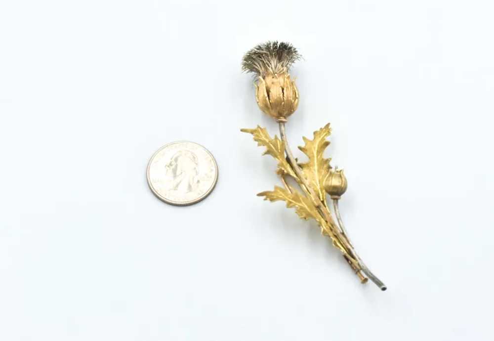 Rare Buccellati Mid-Century Thistle Flower Brooch… - image 2