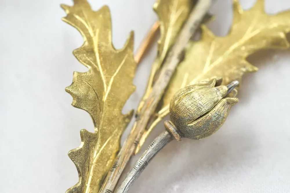 Rare Buccellati Mid-Century Thistle Flower Brooch… - image 5